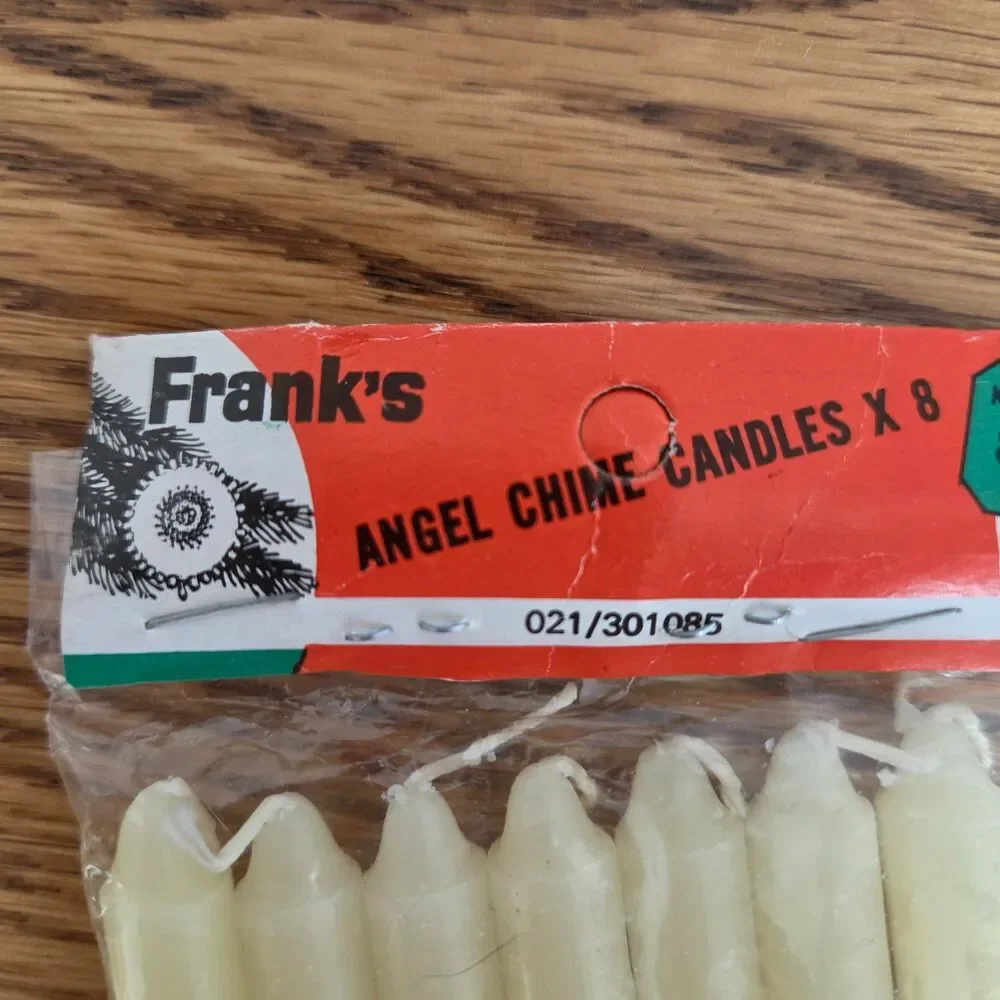 Vintage Frank's Angel Chime Candles White 7-Pack Made in Hong Kong New Old Stock